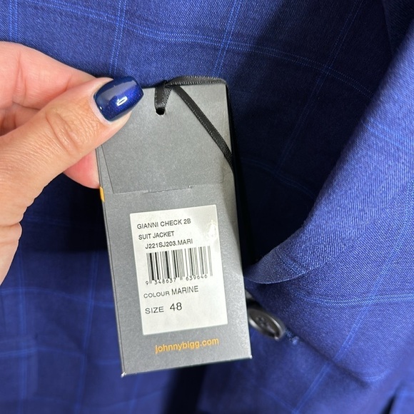 Johnny Bigg Marine Check 2B Suit Jacket Big & Tall Men's Size 48R NWT - Picture 4 of 7